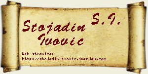 Stojadin Ivović vizit kartica